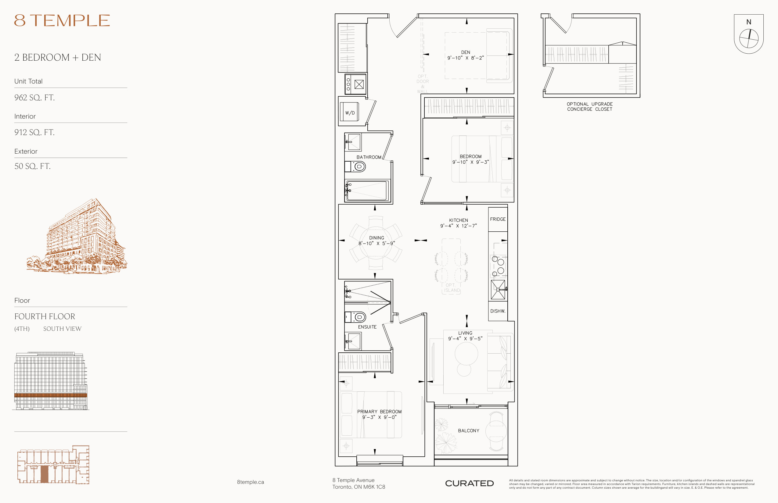 912 sq ft Suite Floor Plan